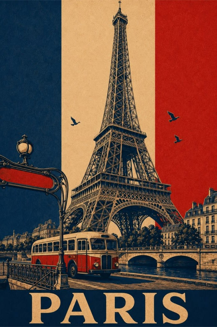 Paris Map Design — Paper Poster